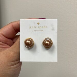 Kate Spade Gold and Brown Stud Earrings